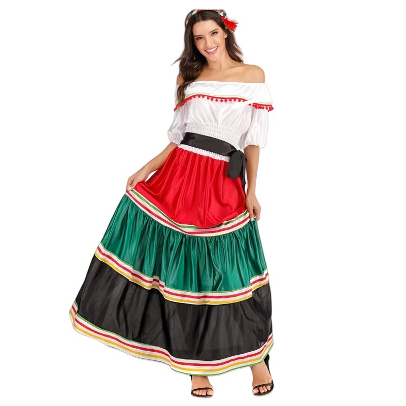 Halloween Easter Mexican Style Ethnic Costume Adult Children Holiday Party Costume Performance Suit - Image 5